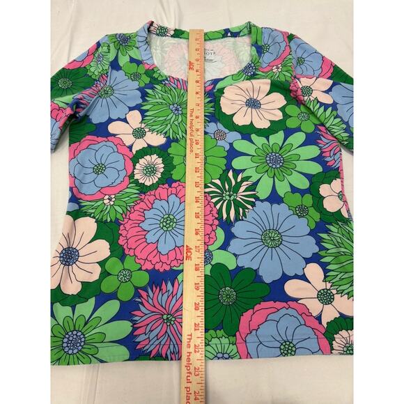 TALBOTS Tee Cotton Spandex Women's Floral Top Casual Summer Resort Everyday MP - Picture 6 of 6